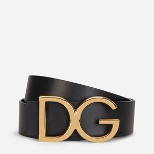 Dolce & Gabbana Leather DG Logo Belt